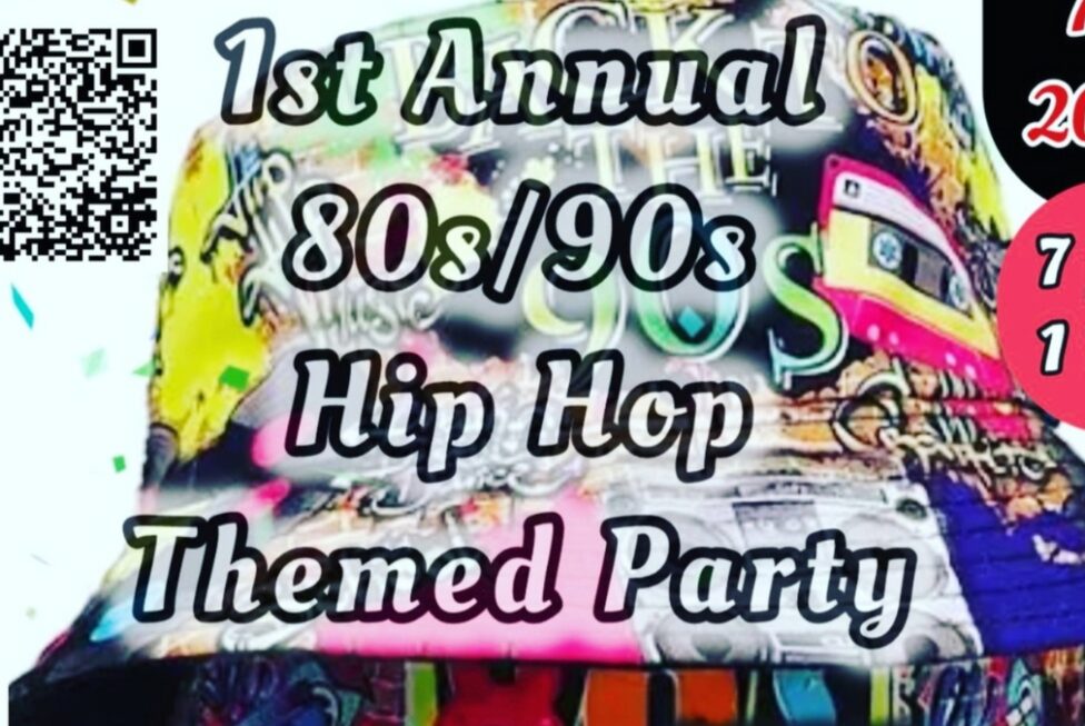 People dancing and enjoying our 80s/90s Hip Hop Party in Cheltenham.